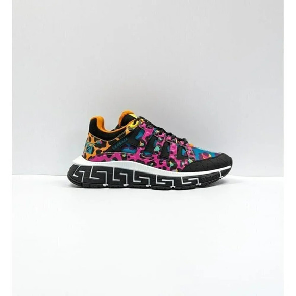 Versace Men\'s Trigreca Multicolor Leopard Printed Low Top Sneakers Size 42.5 EU main image 8